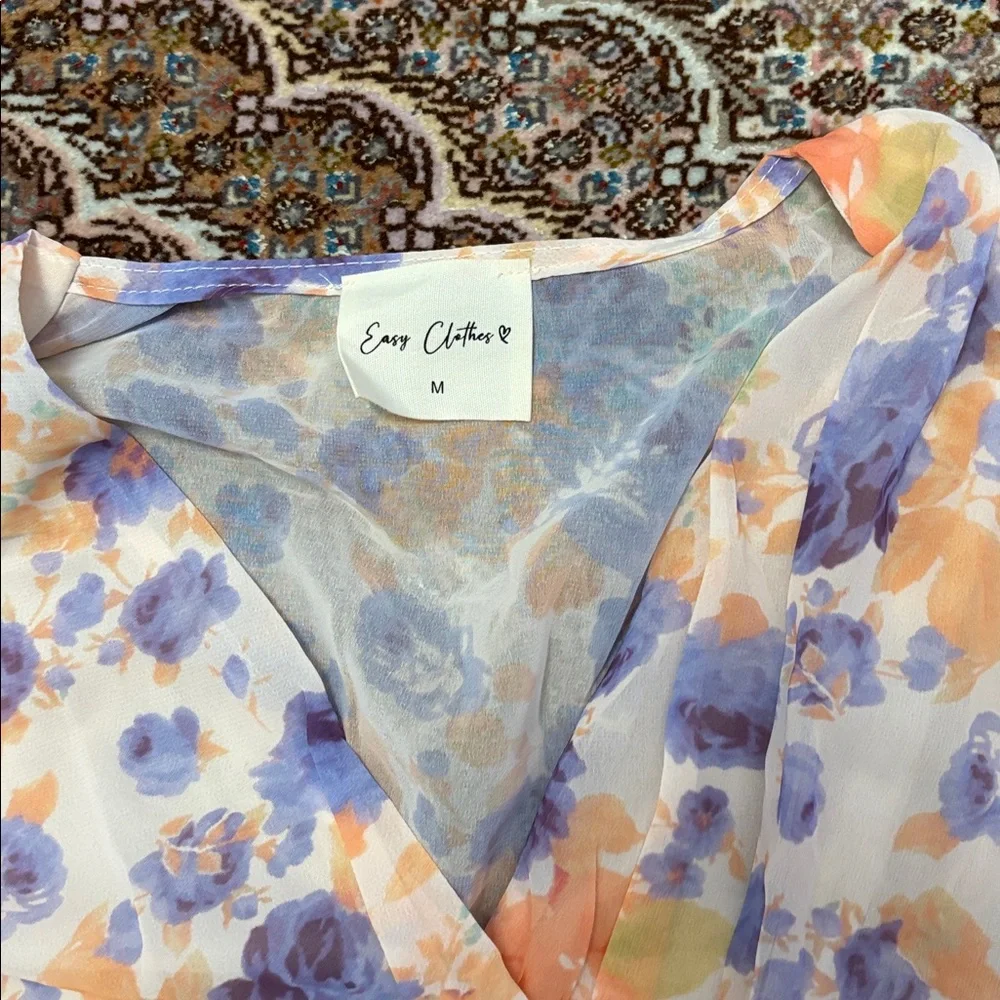 Zara Kids Floral Dress in Orange and Purple - Picture 4 of 9